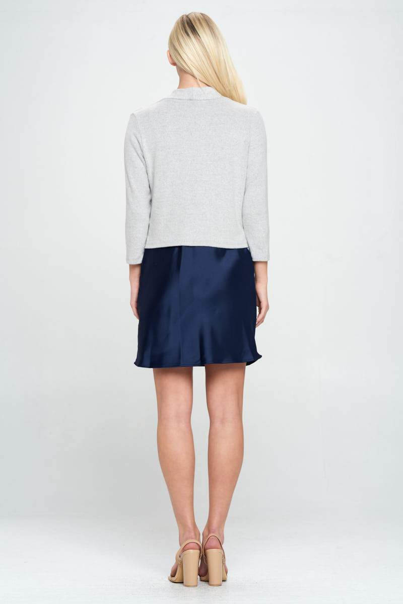 Brushed Knit Cashmere Like Bolero Cardigan-Renee C.-1X-HEATHER GREY-Urbanheer