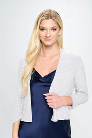 Brushed Knit Cashmere Like Bolero Cardigan-Renee C.-1X-HEATHER GREY-Urbanheer