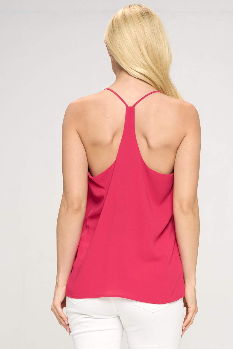 Solid V Neck Racerback Top-Renee C.-LARGE-MAGENTA-Urbanheer