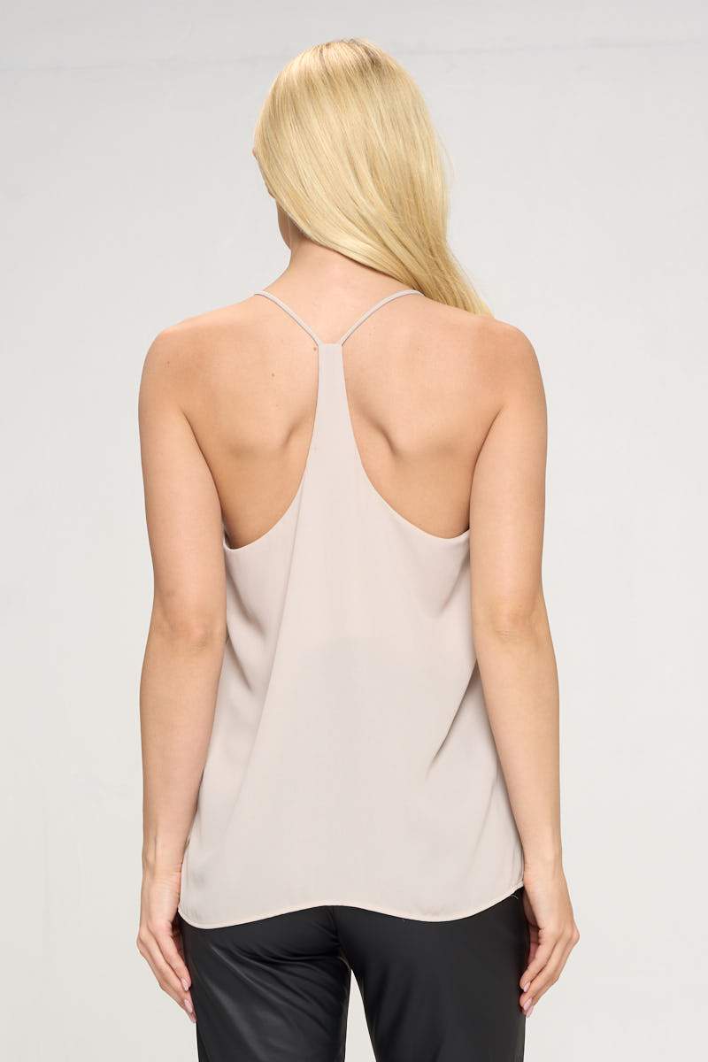 Solid V Neck Racerback Top-Renee C.-LARGE-LIGHT BEIGE-Urbanheer