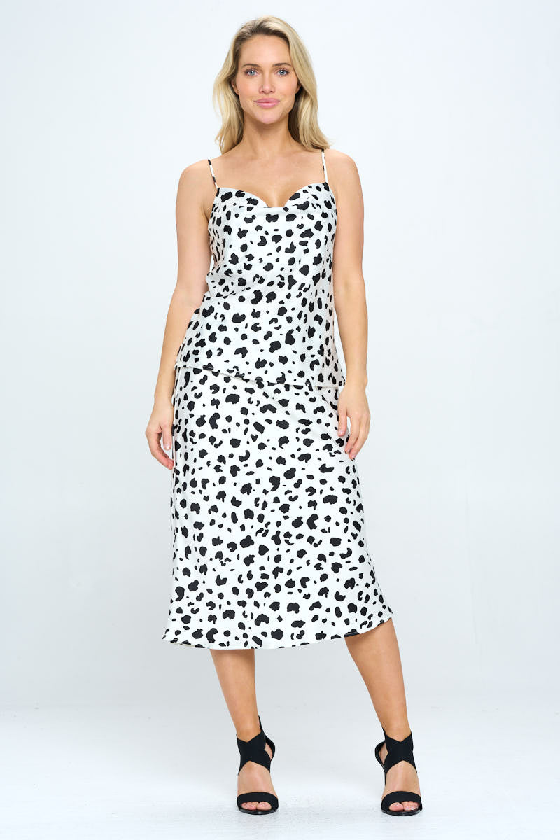 Satin Animal Print Tank Top-Renee C.-1X-WHITE BLACK-Urbanheer