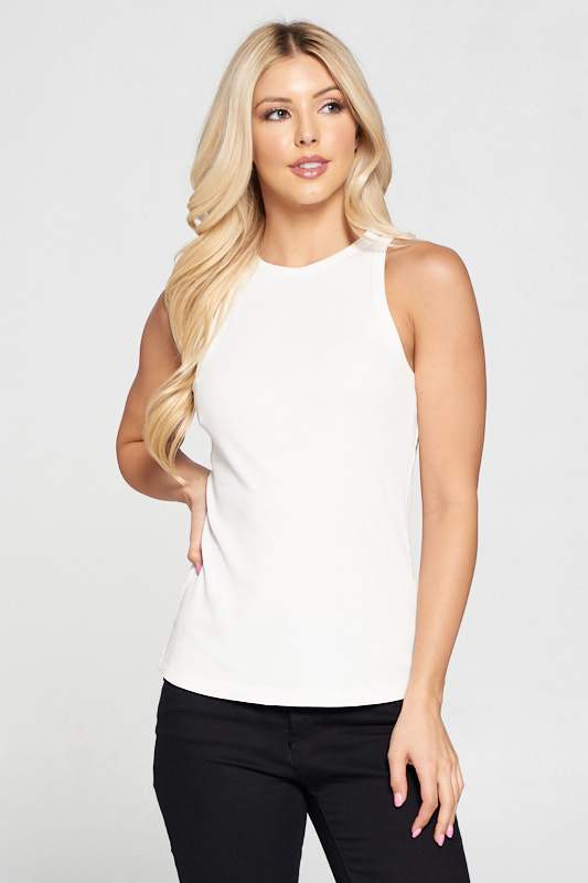 Racer Back Rib Knit Tank Top-Renee C.-LARGE-Urbanheer