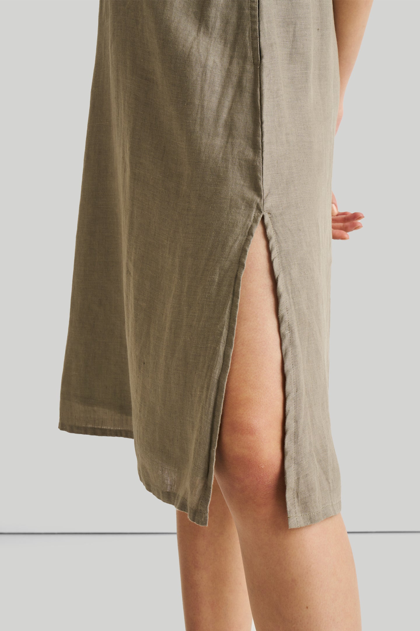 Reading Tea Leaves Dress in Dark Olive-DRESSES-Reistor-Hemp Dark green-XS-Urbanheer