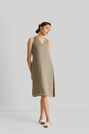 Reading Tea Leaves Dress in Dark Olive-DRESSES-Reistor-Hemp Dark green-XS-Urbanheer