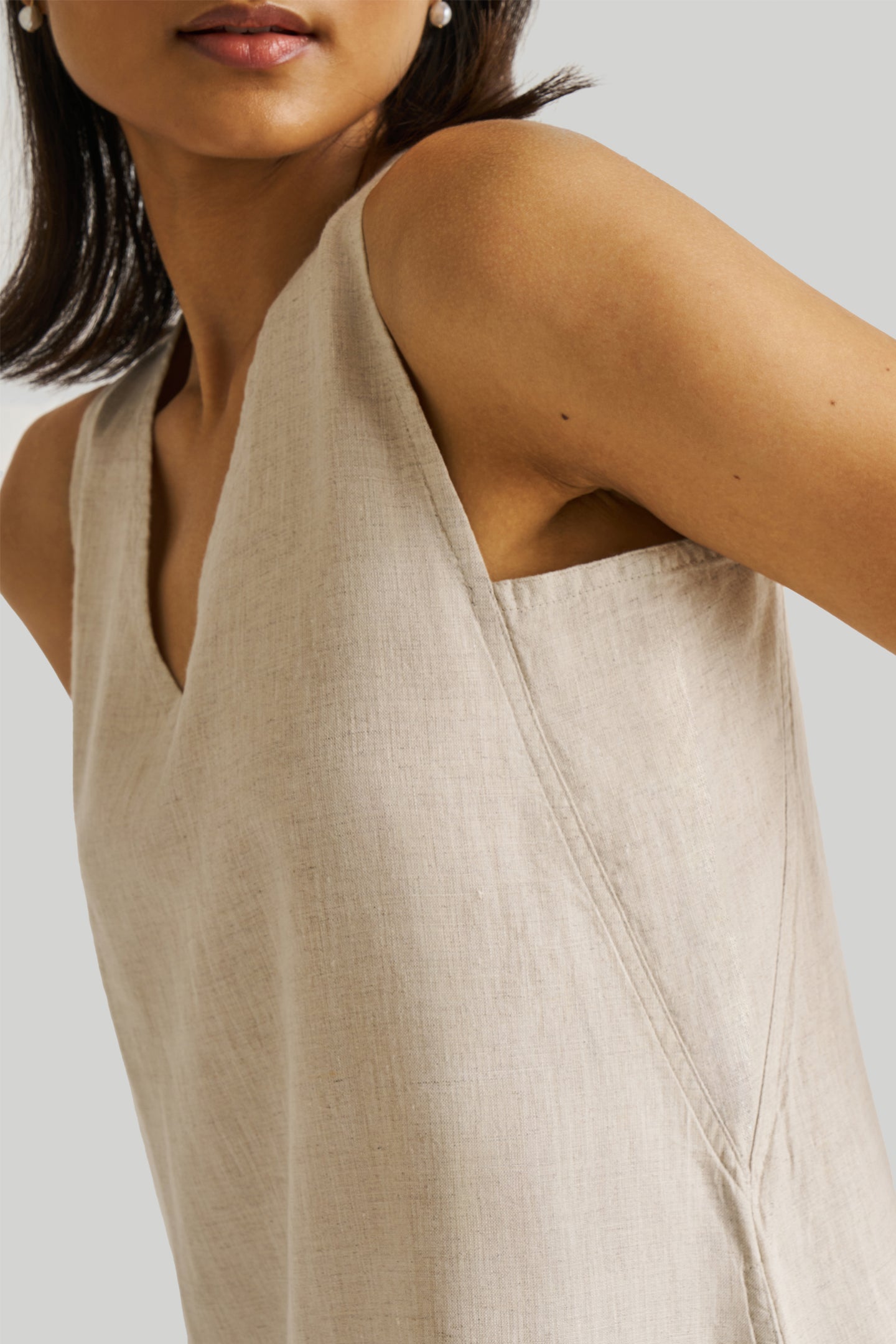 Reading Tea Leaves Dress in Ecru-DRESSES-Reistor-Hemp Slub-XS-Urbanheer