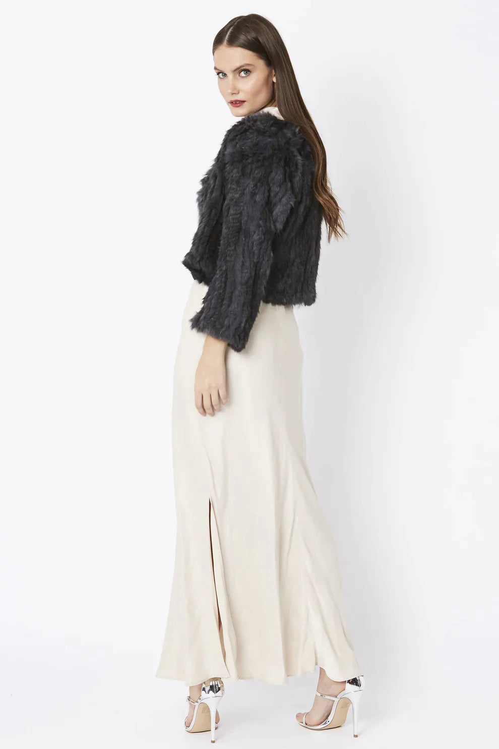 Grey Coney Fur Jacket-Fur Jackets-Buy Me Fur Ltd-One Size-Grey-Genuine Coney Fur-Urbanheer