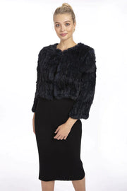 Blue Coney Fur Jacket-Fur Jackets-Buy Me Fur Ltd-One Size-Blue-Genuine Coney Fur-Urbanheer