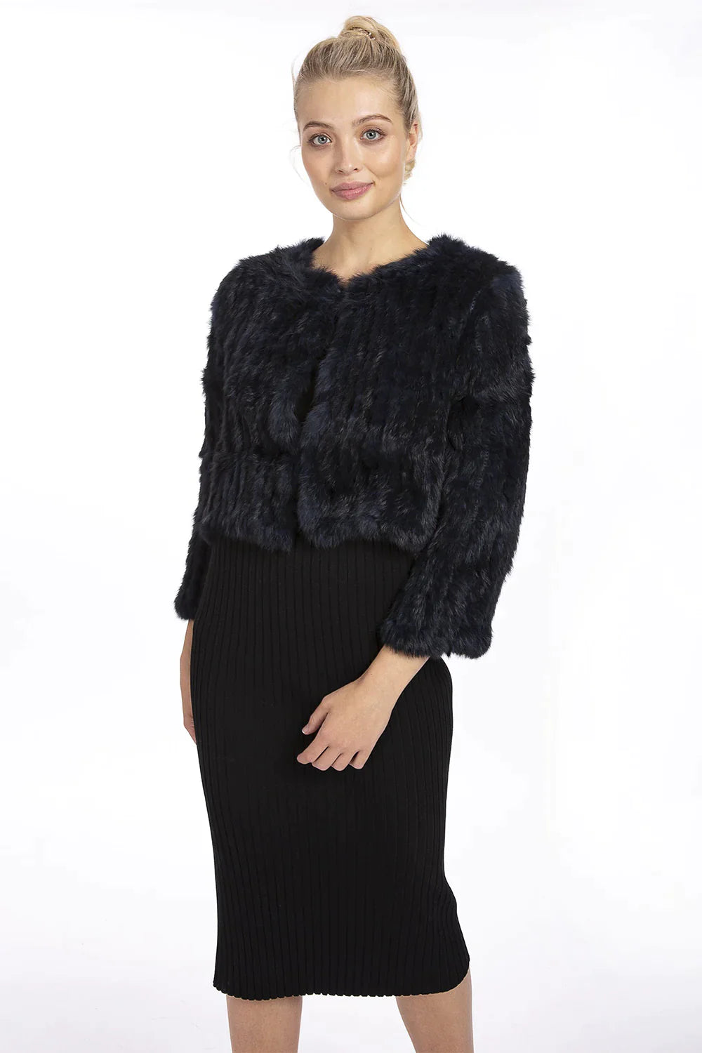 Blue Coney Fur Jacket-Fur Jackets-Buy Me Fur Ltd-One Size-Blue-Genuine Coney Fur-Urbanheer
