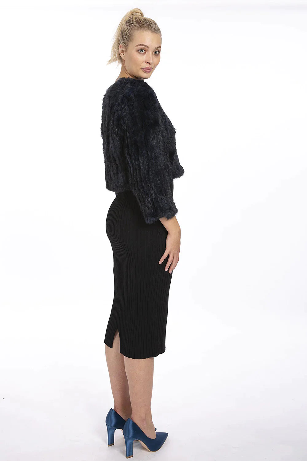 Blue Coney Fur Jacket-Fur Jackets-Buy Me Fur Ltd-One Size-Blue-Genuine Coney Fur-Urbanheer