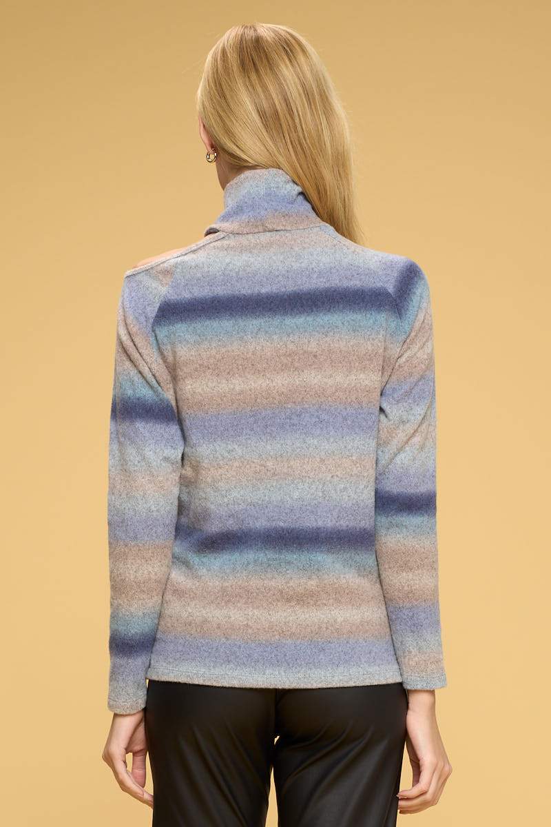 Ombre Cold Shoulder Turtleneck Top-Renee C.-LARGE-BLUE-Urbanheer