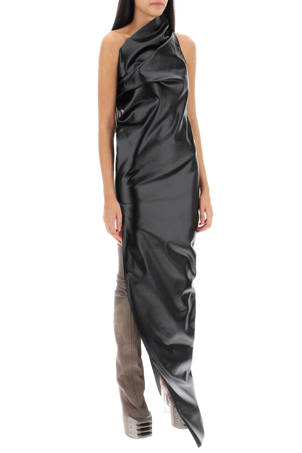 Rick Owens Athena Maxi Dress In Laquered Denim-Rick Owens-40-Urbanheer