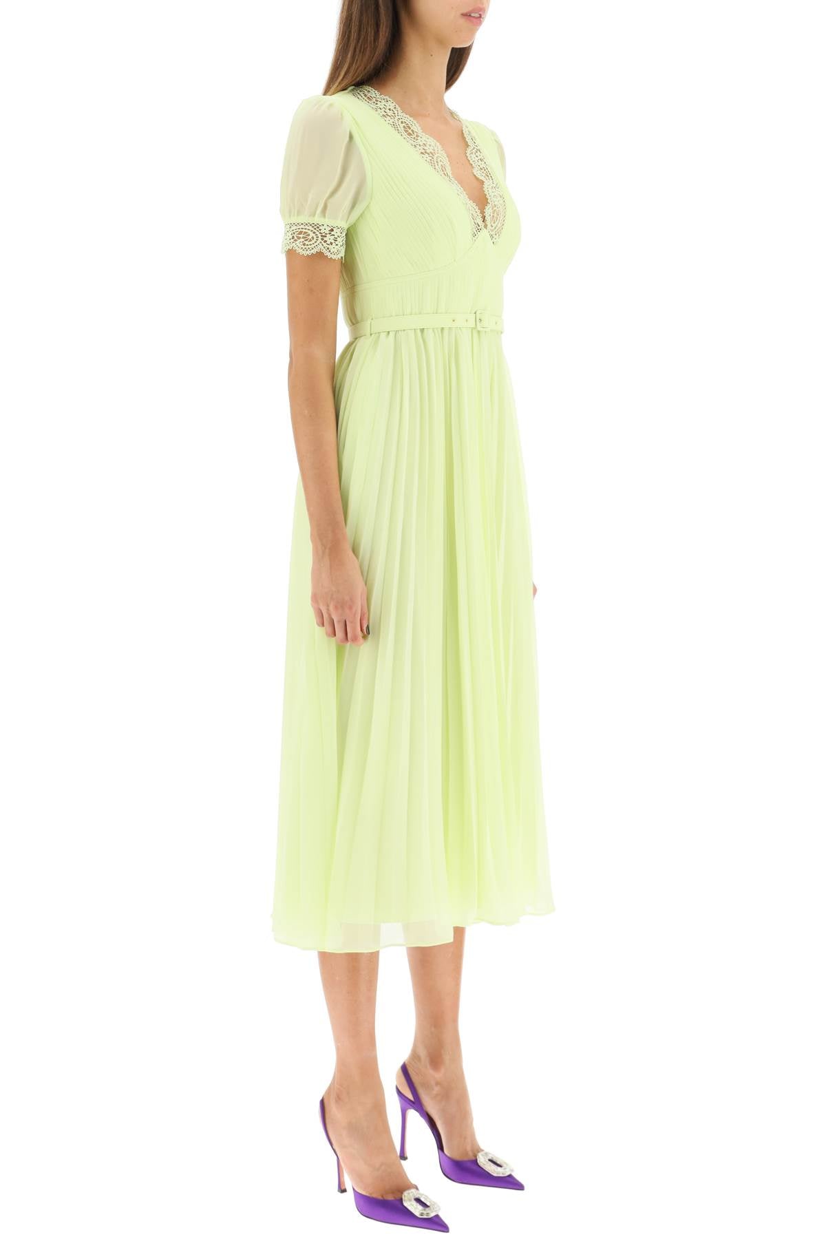 Self portrait pleated chiffon midi dress-Self Portrait-8-Urbanheer