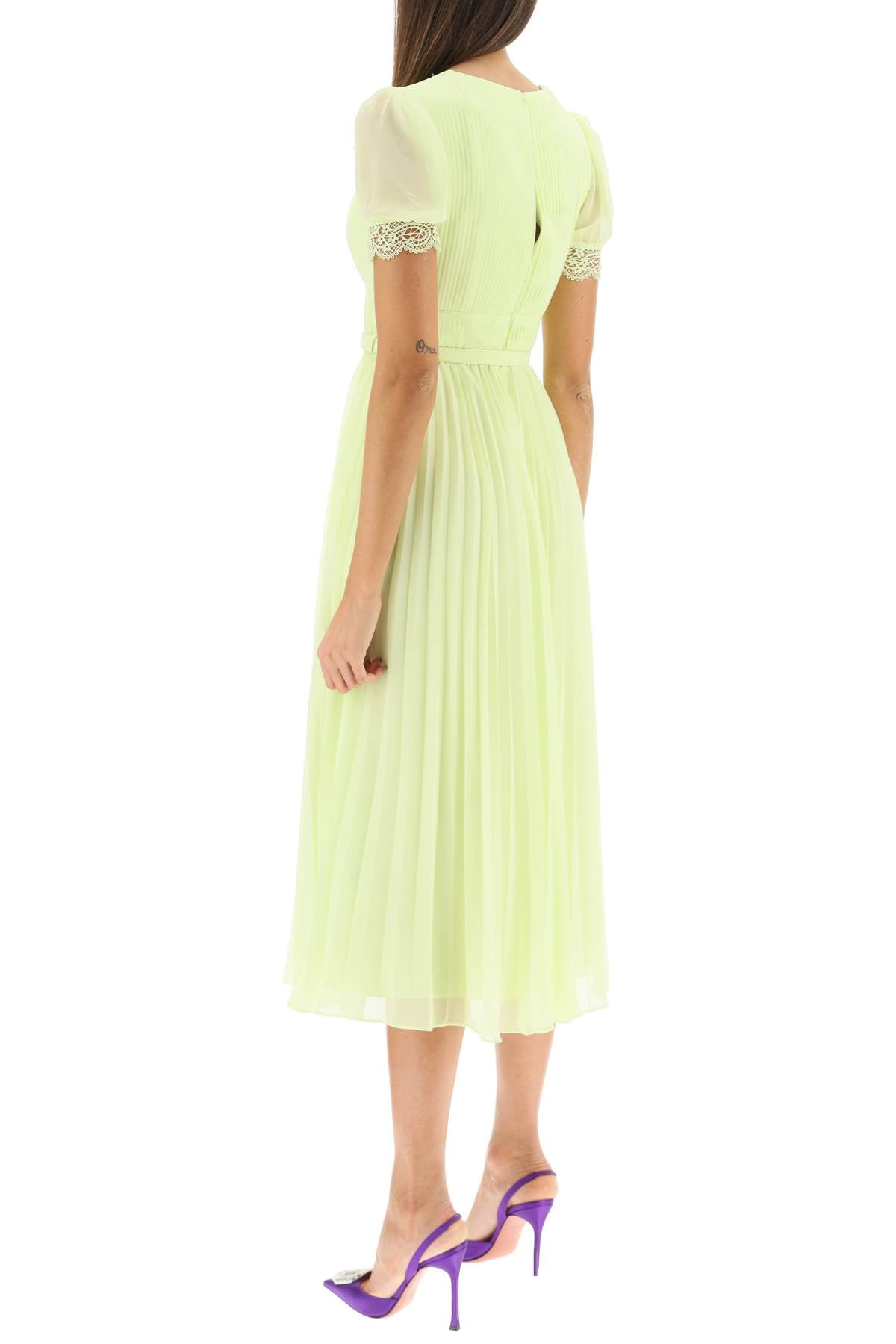 Self portrait pleated chiffon midi dress-Self Portrait-8-Urbanheer