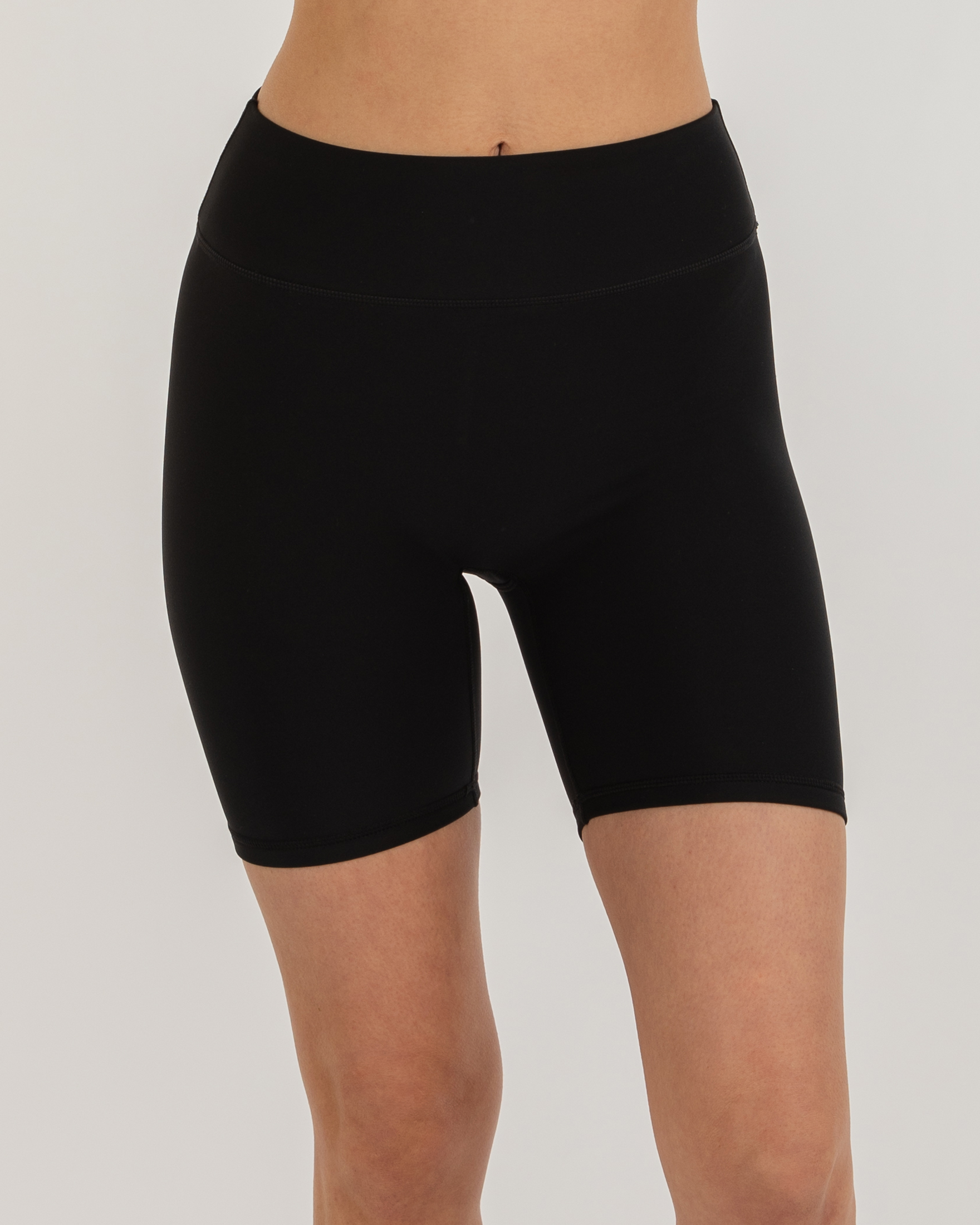 Hybrid Fleece Biker Shorts High Waist 6"-Clothing - Women-rebody-Warm Black-XS-Urbanheer