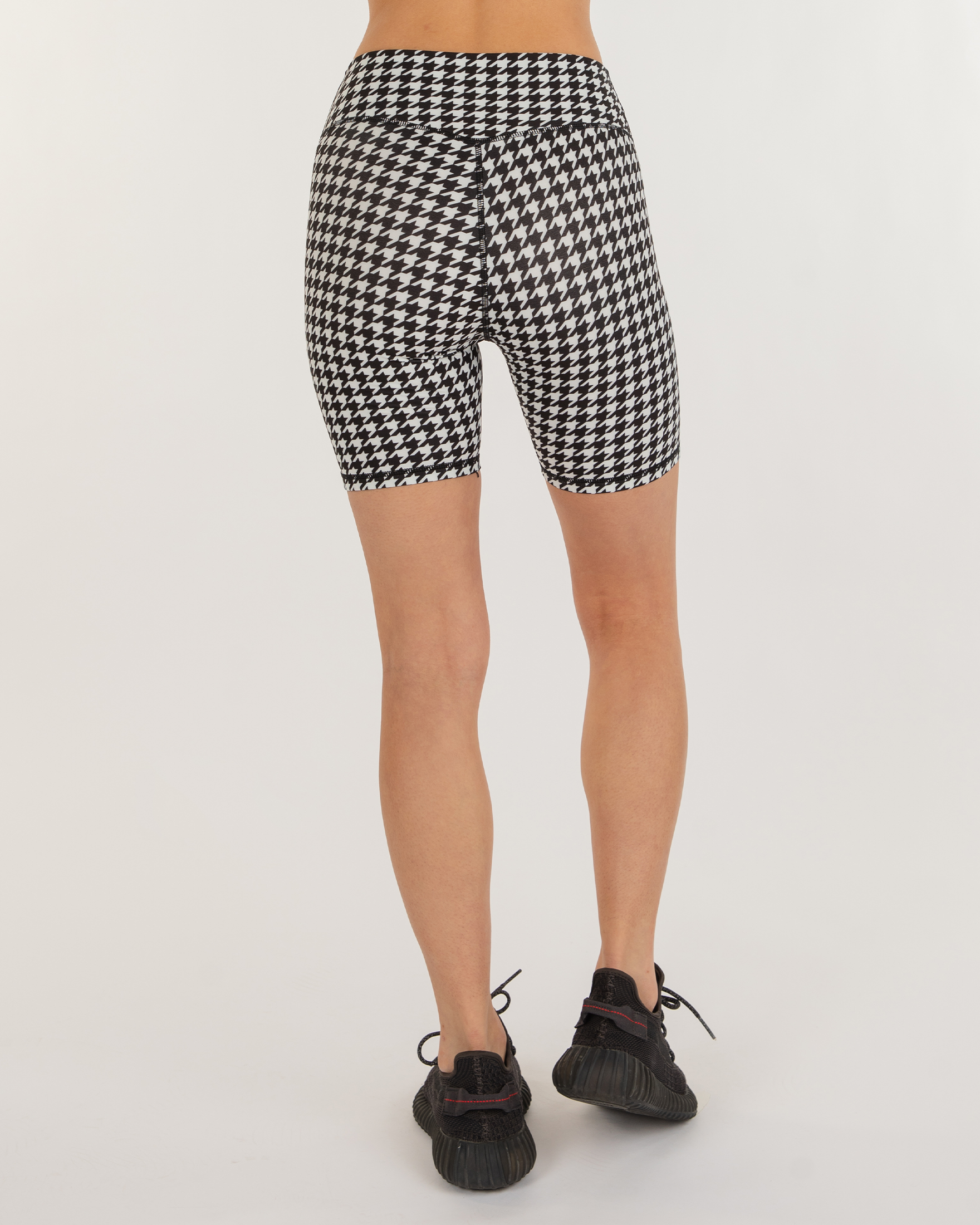 Hybrid Fleece Biker Shorts High Waist 6"-Clothing - Women-rebody-White/Black-XS-Urbanheer