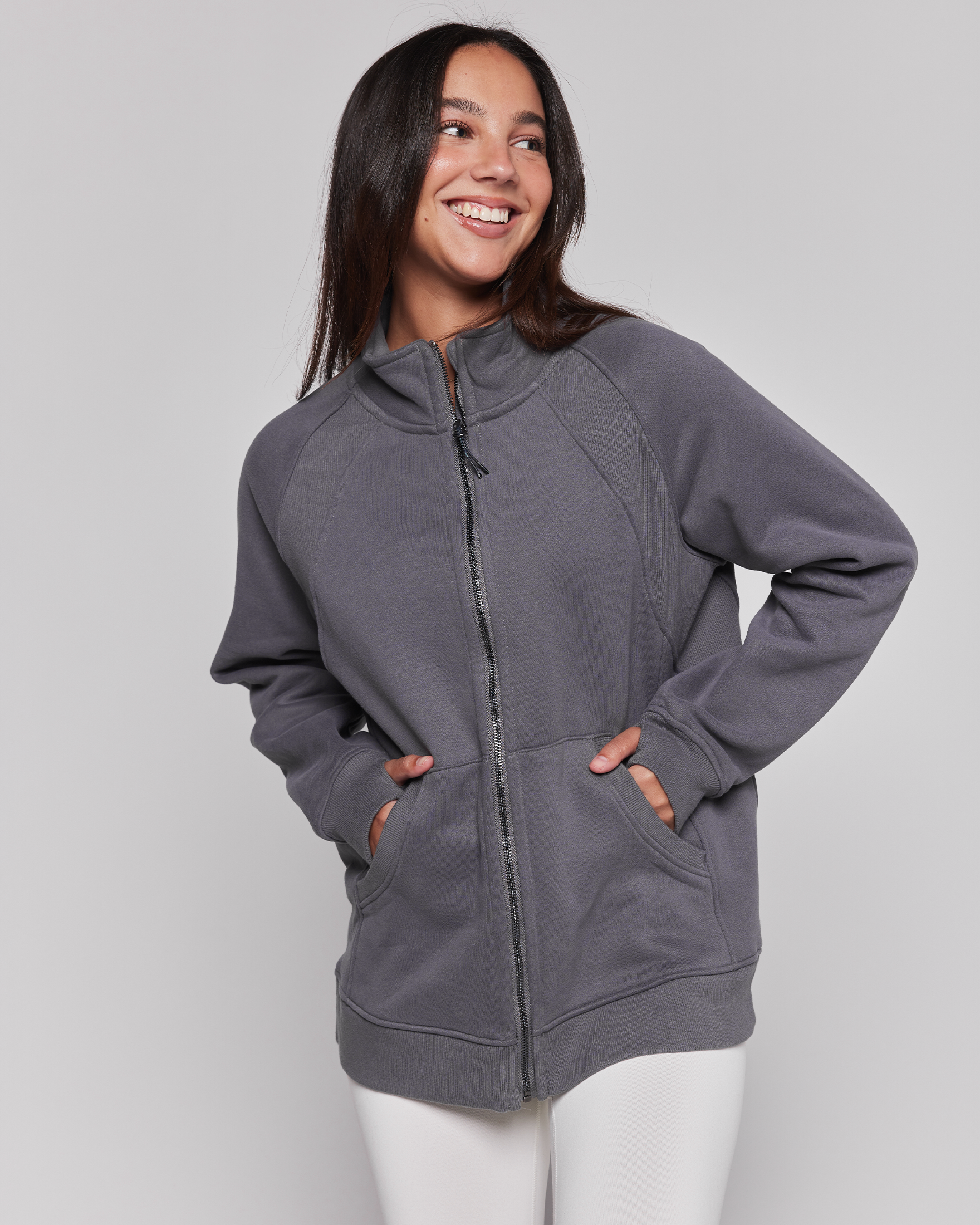 Effortless Fleece Oversized Jacket-rebody-Smoke-XS/S-Urbanheer