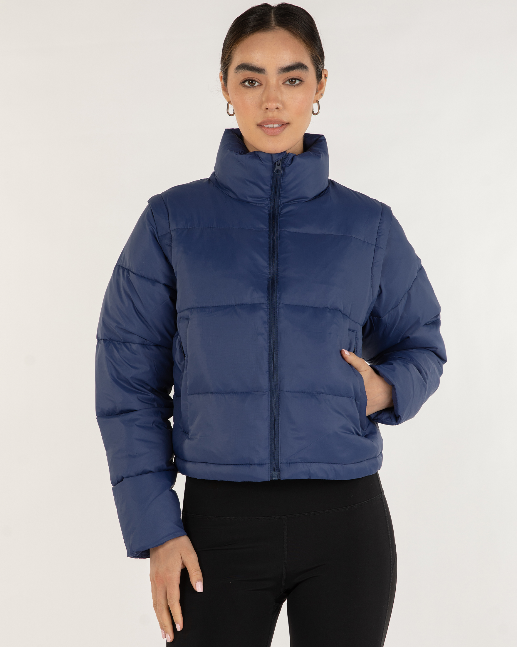 On The Go Puffer Convertible Jacket Vest-rebody-Electric Blue-XS-Urbanheer