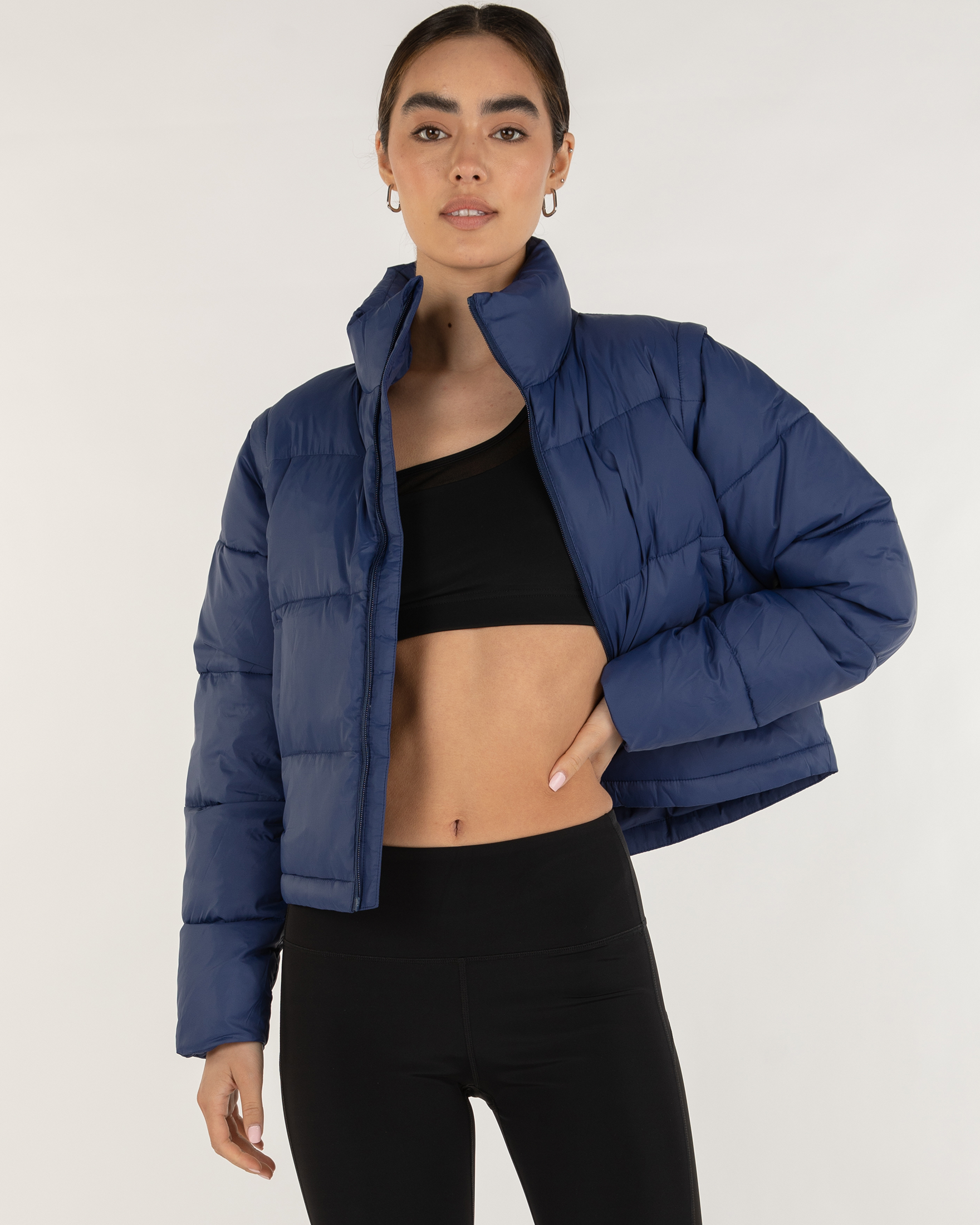 On The Go Puffer Convertible Jacket Vest-rebody-Electric Blue-XS-Urbanheer