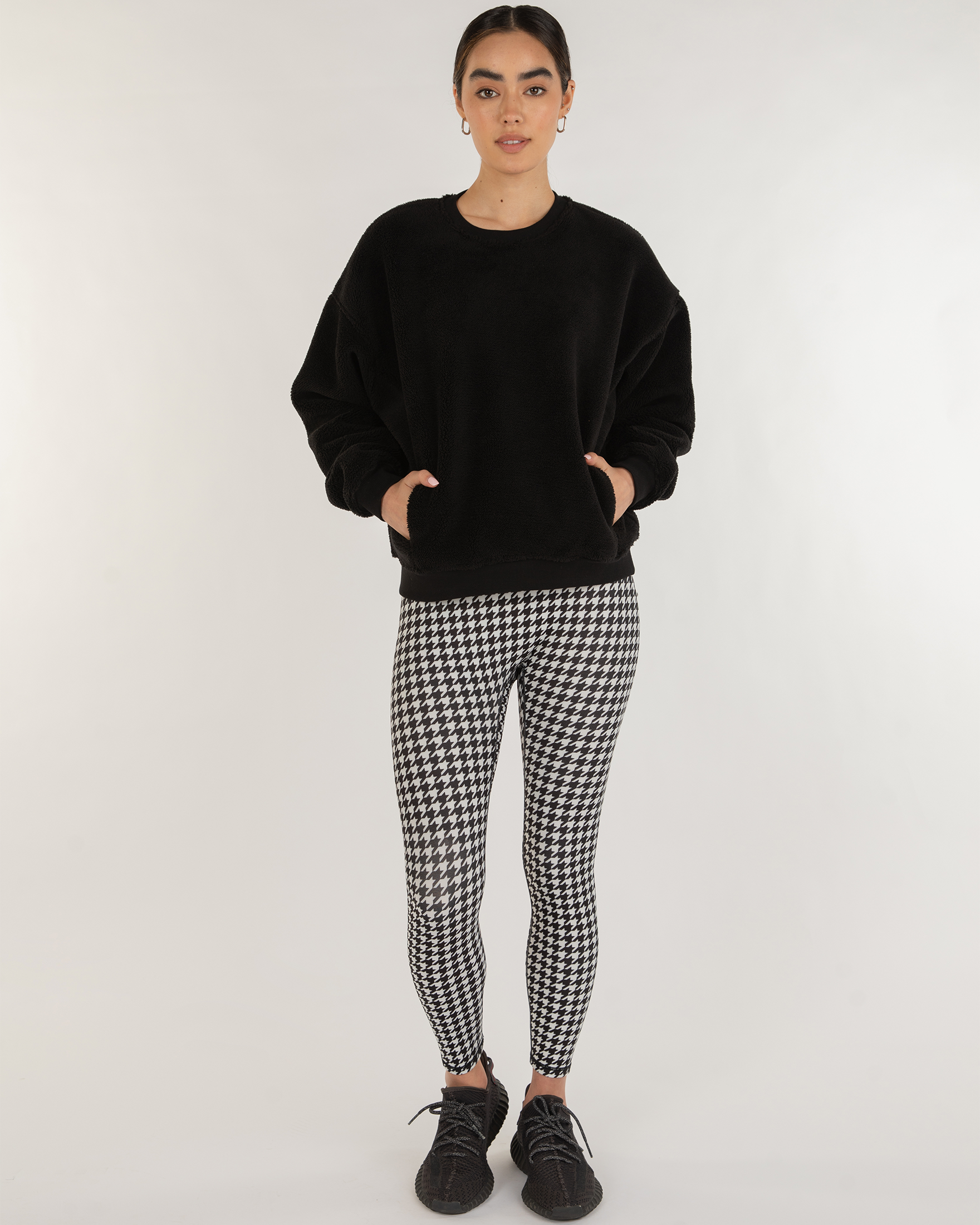 Teddy Sherpa Sweatshirt Micro-Fleece Lined-rebody-Black-XS-Urbanheer