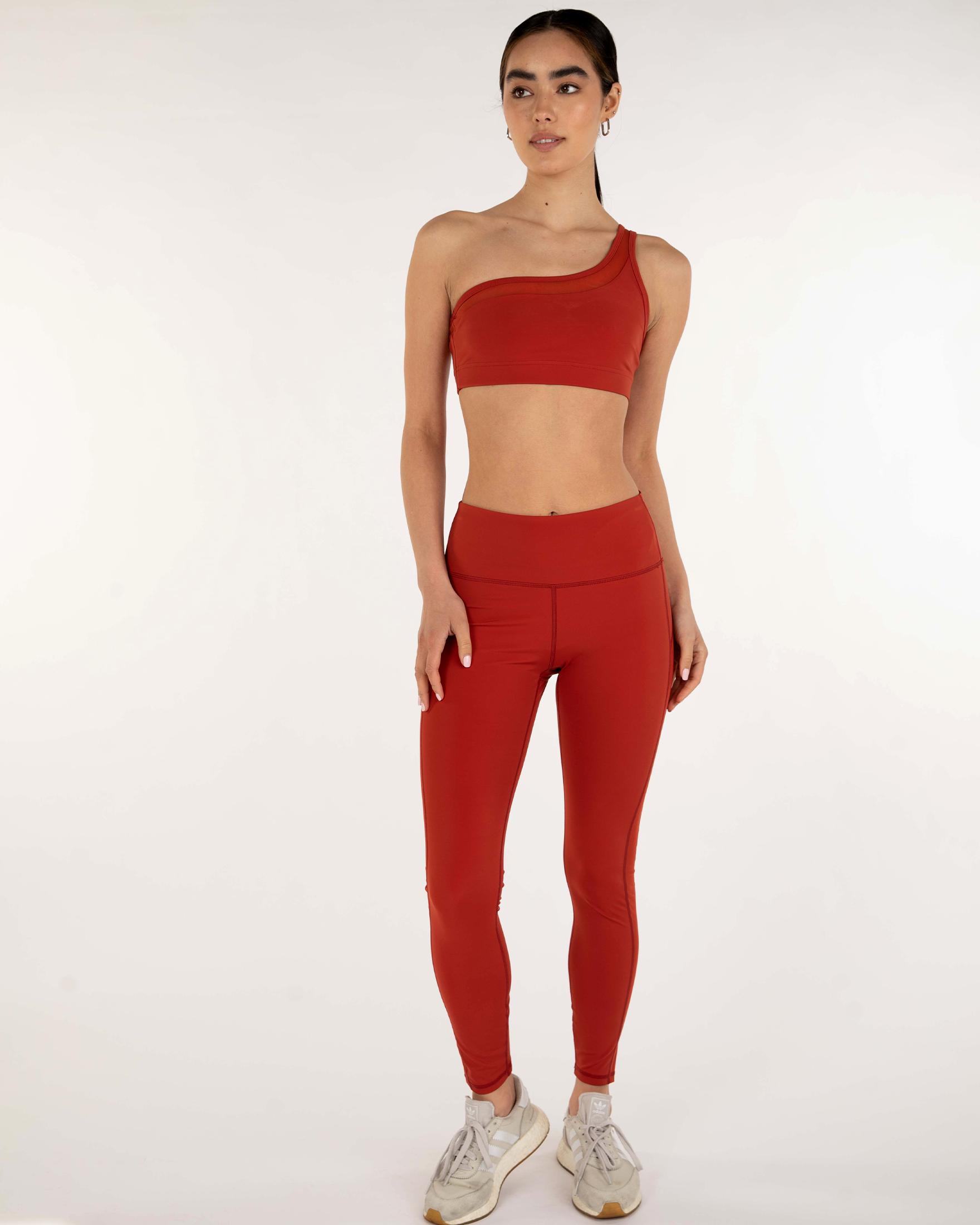 On Duty Mesh One Shoulder Silkiflex™ Bra-rebody-Mars Red-XS-Urbanheer