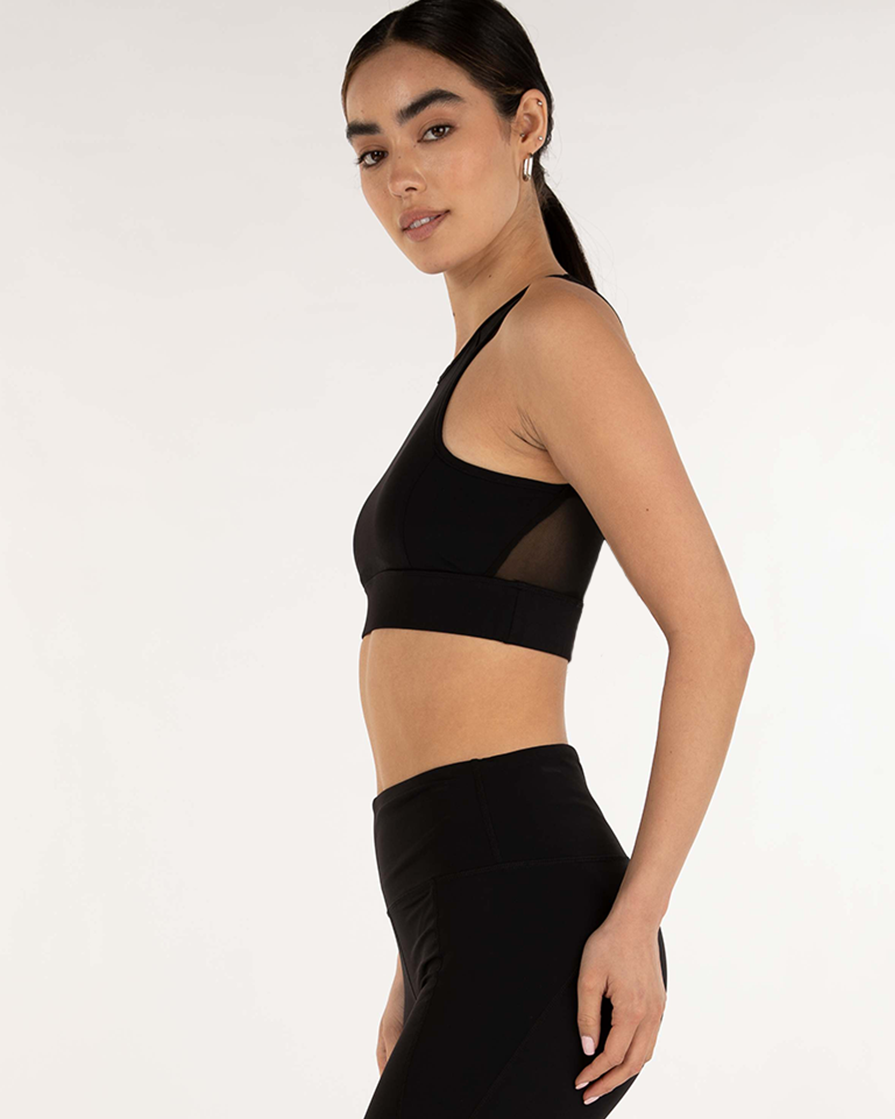 Venti Mesh Longline Silkiflex™ Longline Bra-rebody-Midnight Black-XS-Urbanheer