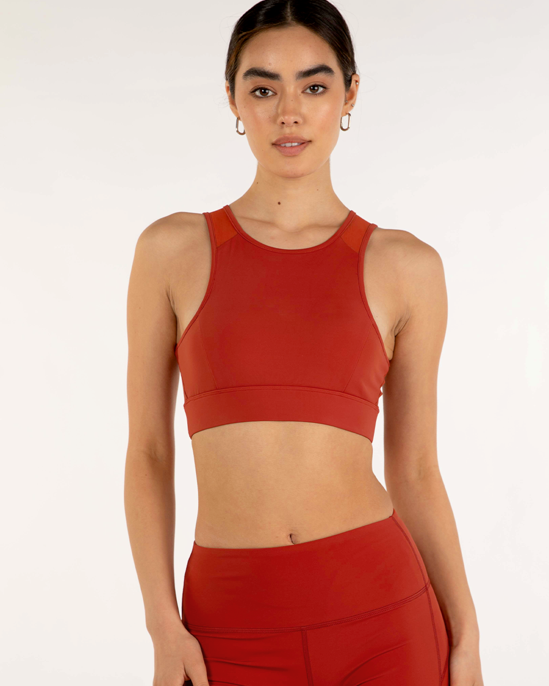 Venti Mesh Longline Silkiflex™ Longline Bra-rebody-Mars Red-XS-Urbanheer