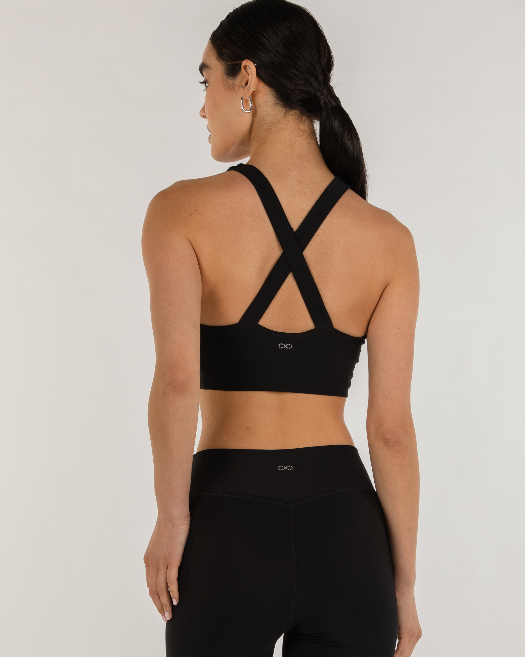 Elsa Fleece V Neck Longline Bra-Clothing - Women-rebody-Warm Black-XS-Urbanheer