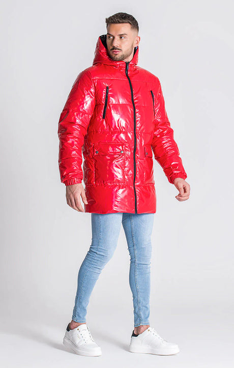 GK Lux Red Iceland Puffer Coat