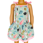 Annloren Little & Big Girls Seashells Spaghetti Straps Cotton Knit Summer Beach Dress-AnnLoren-2-3T-Urbanheer