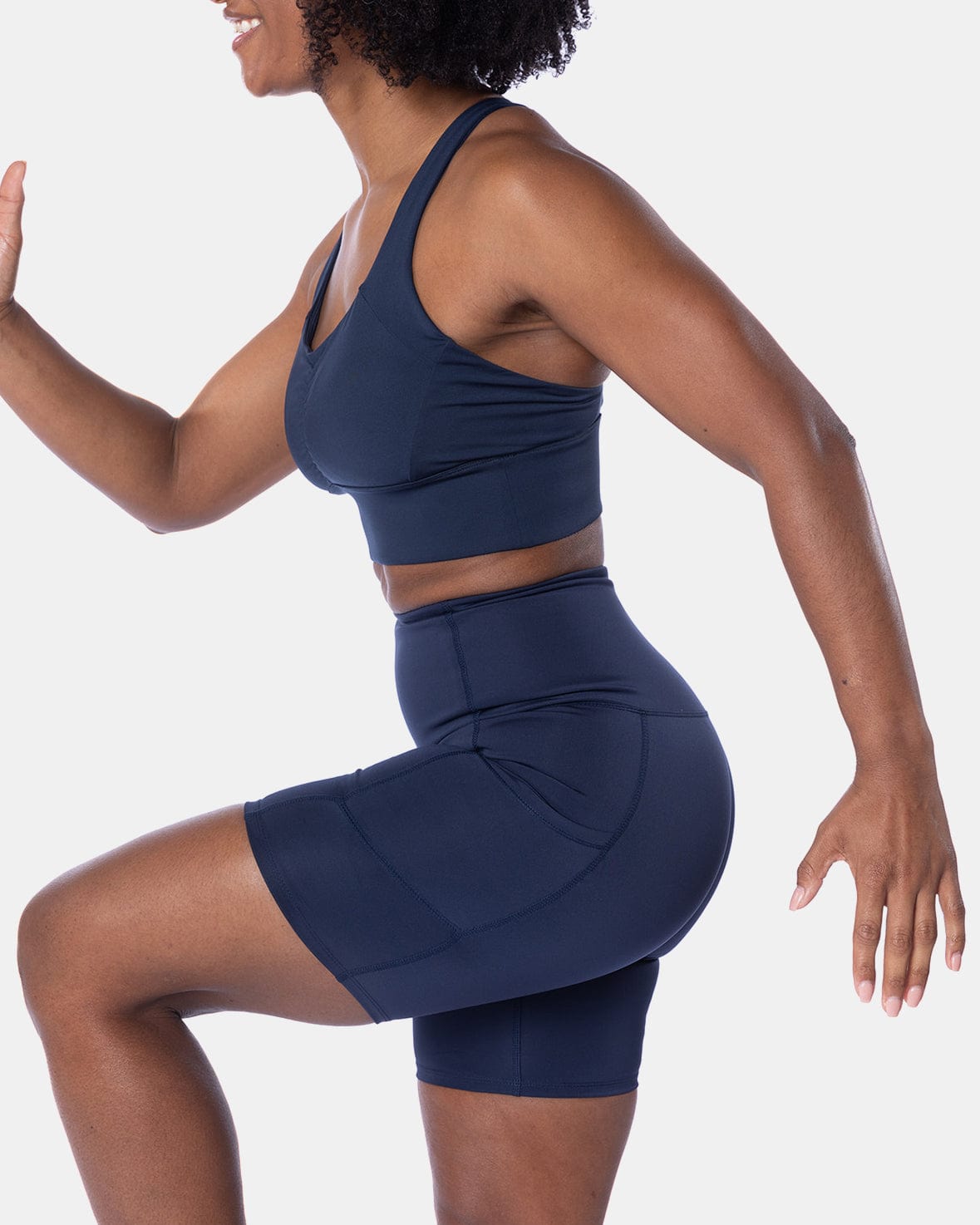 Hi Five High-Waisted Biker Short – Night Swim Navy-Handful-XS-Night Swim Navy-Urbanheer