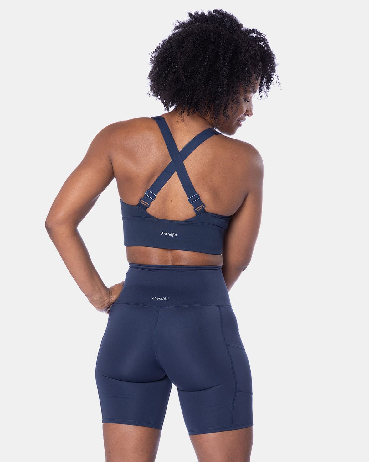 Hi Five High-Waisted Biker Short – Night Swim Navy-Handful-XS-Night Swim Navy-Urbanheer