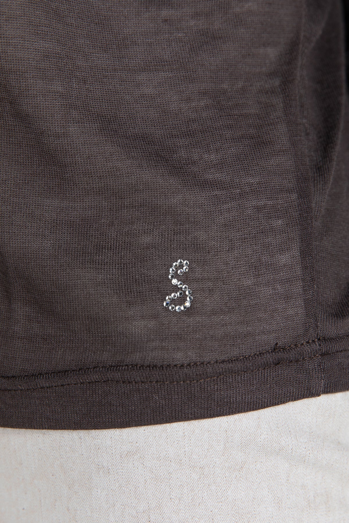 Brown Knit Top With Long Batwing Sleeves In Stretch Jersey Sustainable Fabric-Conquista-S-Urbanheer