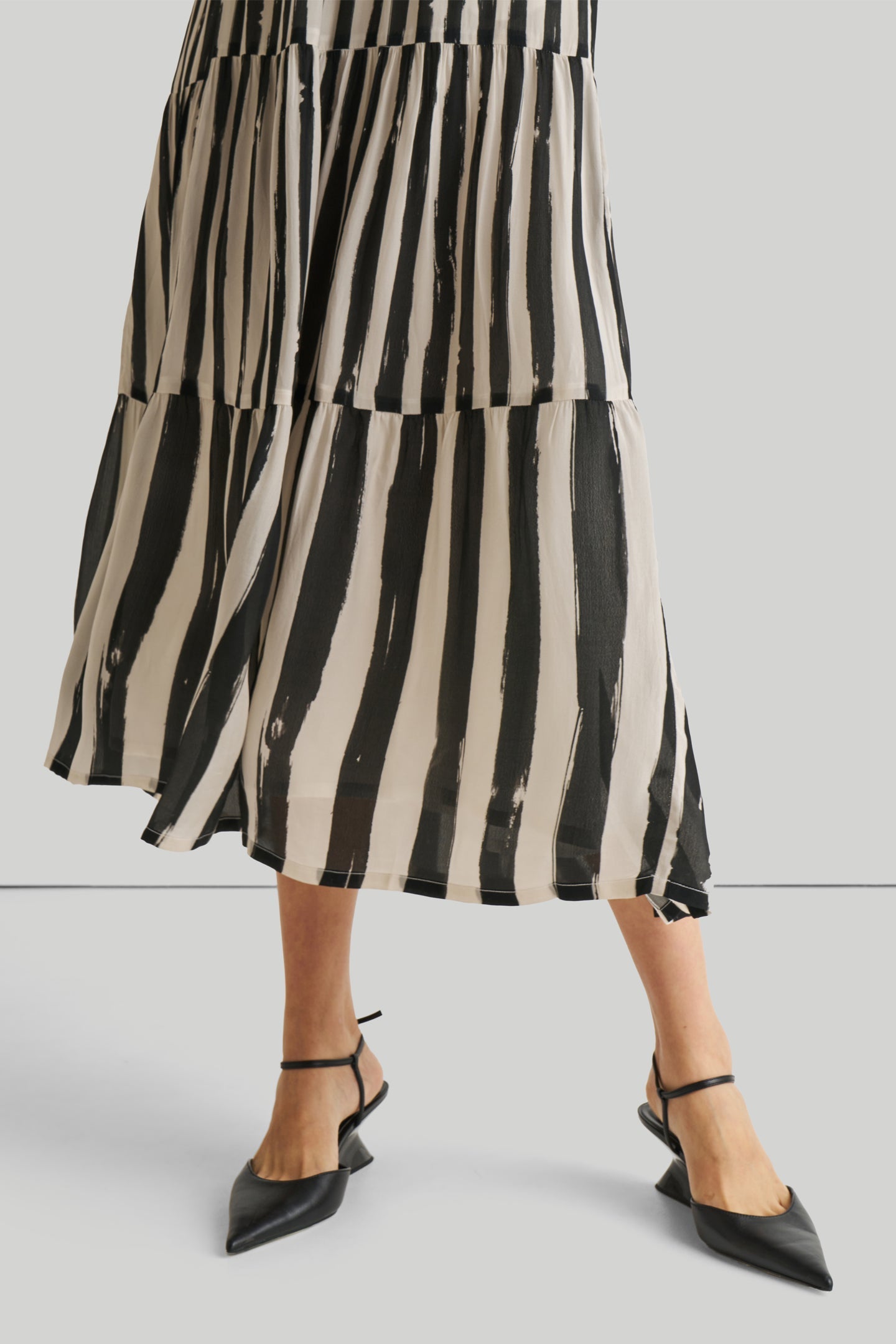 Strappy Tiered Maxi Dress in Black Stripes-DRESSES-Reistor-Striped Down-XS-Urbanheer