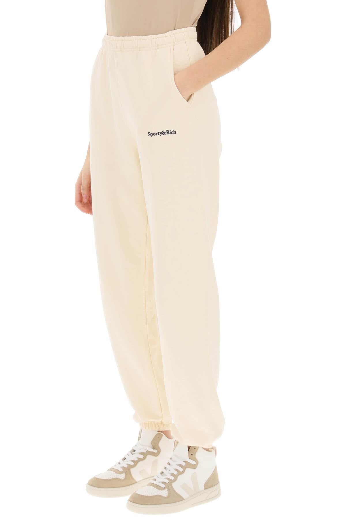 Sporty rich jogger pants with logo detail-Sporty & Rich-L-Urbanheer