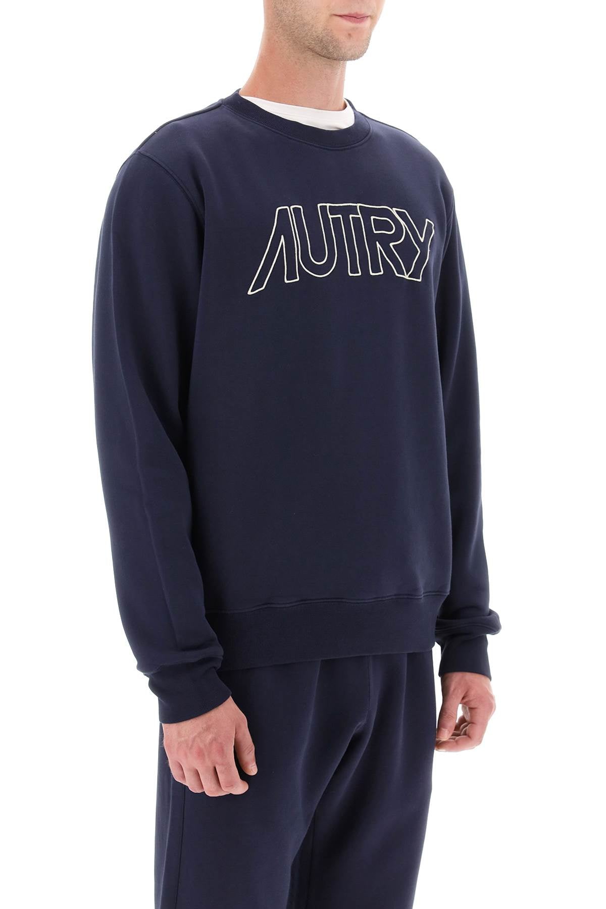 Autry crew-neck sweatshirt with logo embroidery-Autry-L-Urbanheer