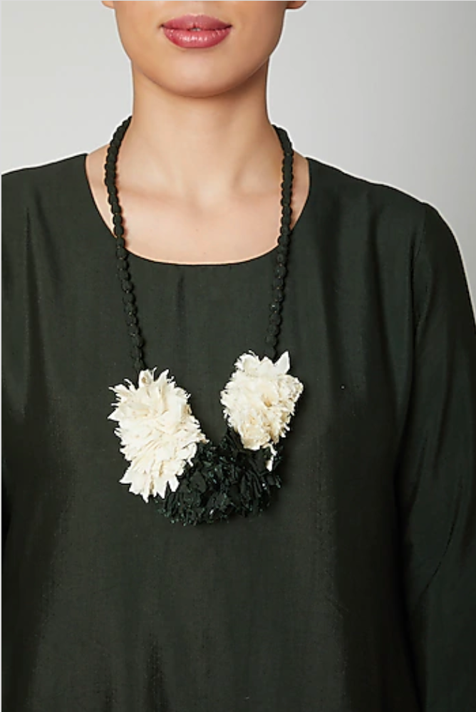 Dream Dress In Bottle Green And Off White-Bohame-XS-Urbanheer