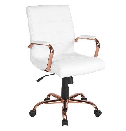 Executive Office Chair-Office Chairs-Zo BlakHom-White with Rose Gold-Urbanheer