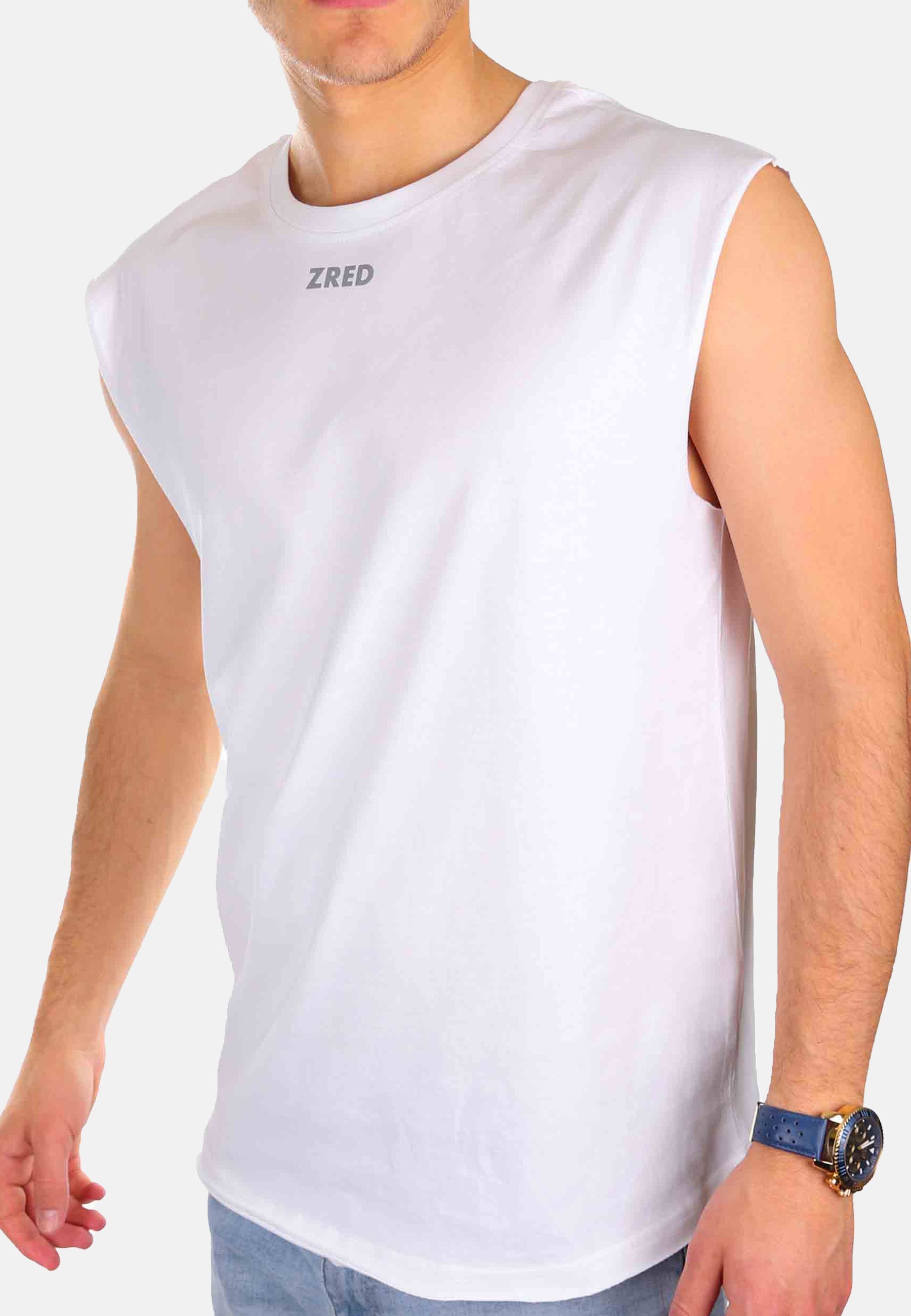 Sleeveless Tee ICON - white - Herren-Pear Juniper-White-L-Urbanheer