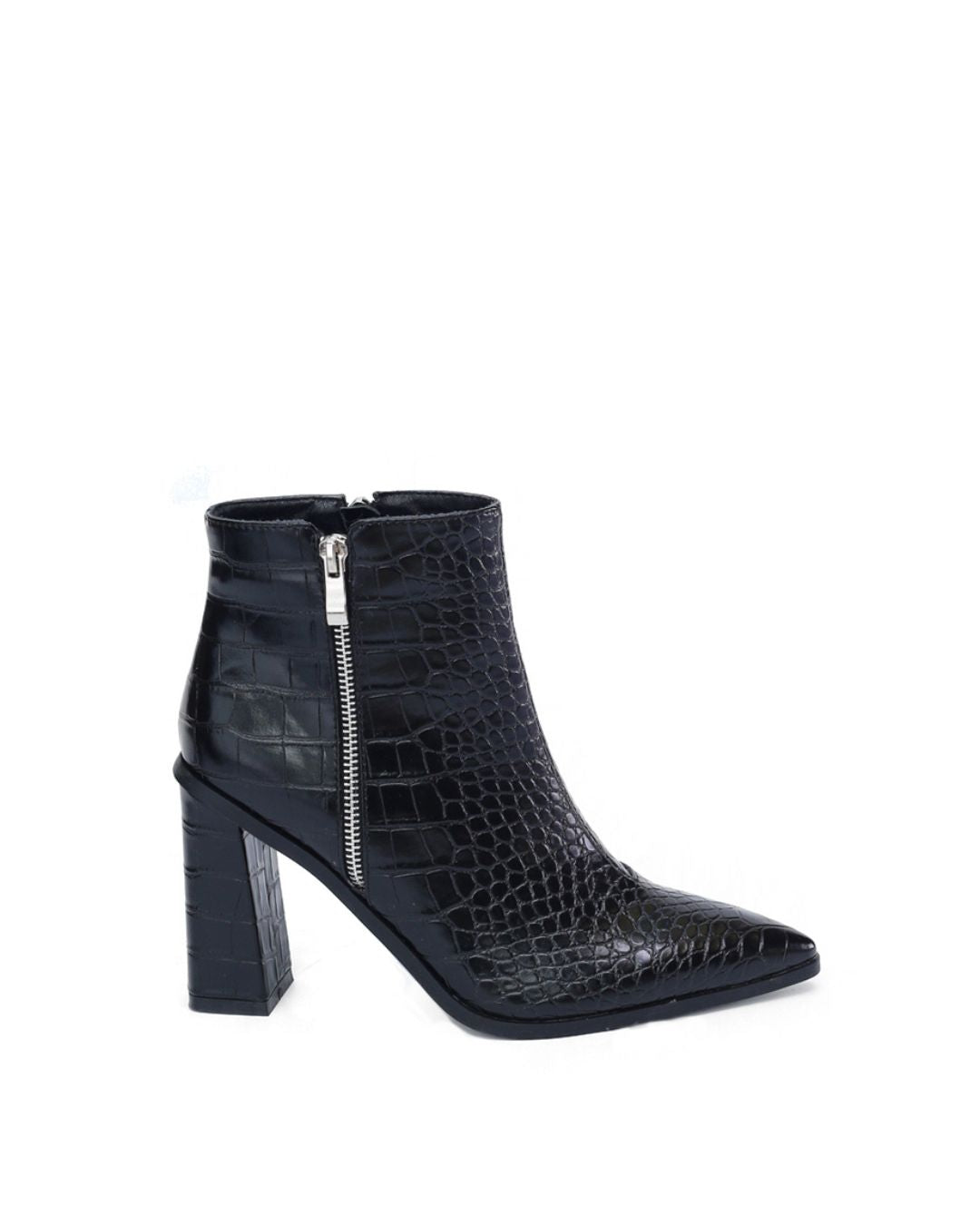 Stephanie Ankle Boot-LulaMax Shoes-5-Black Croc-Urbanheer