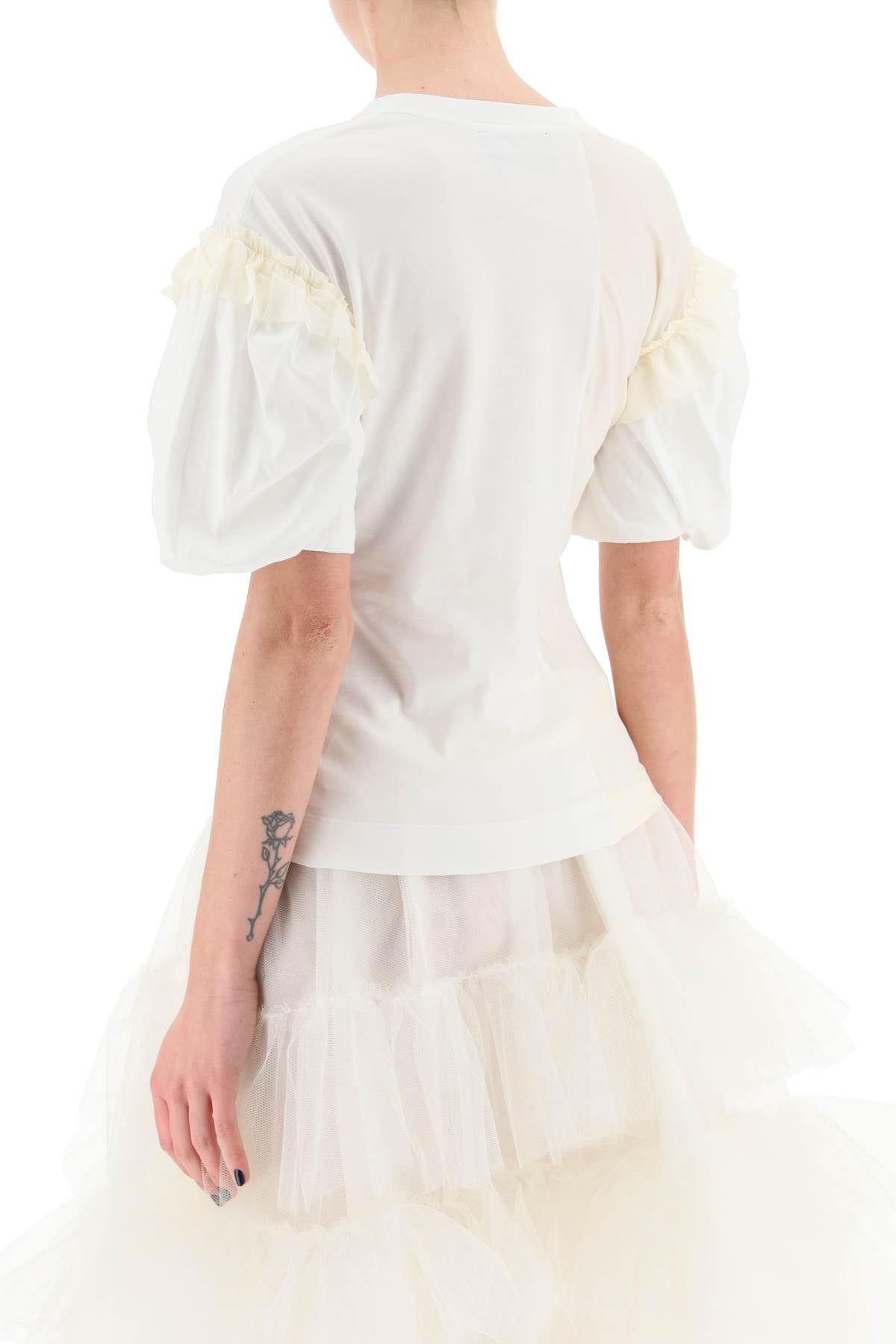 Simone rocha ruffled jersey and organdie t-shirt-Simone Rocha-M-Urbanheer