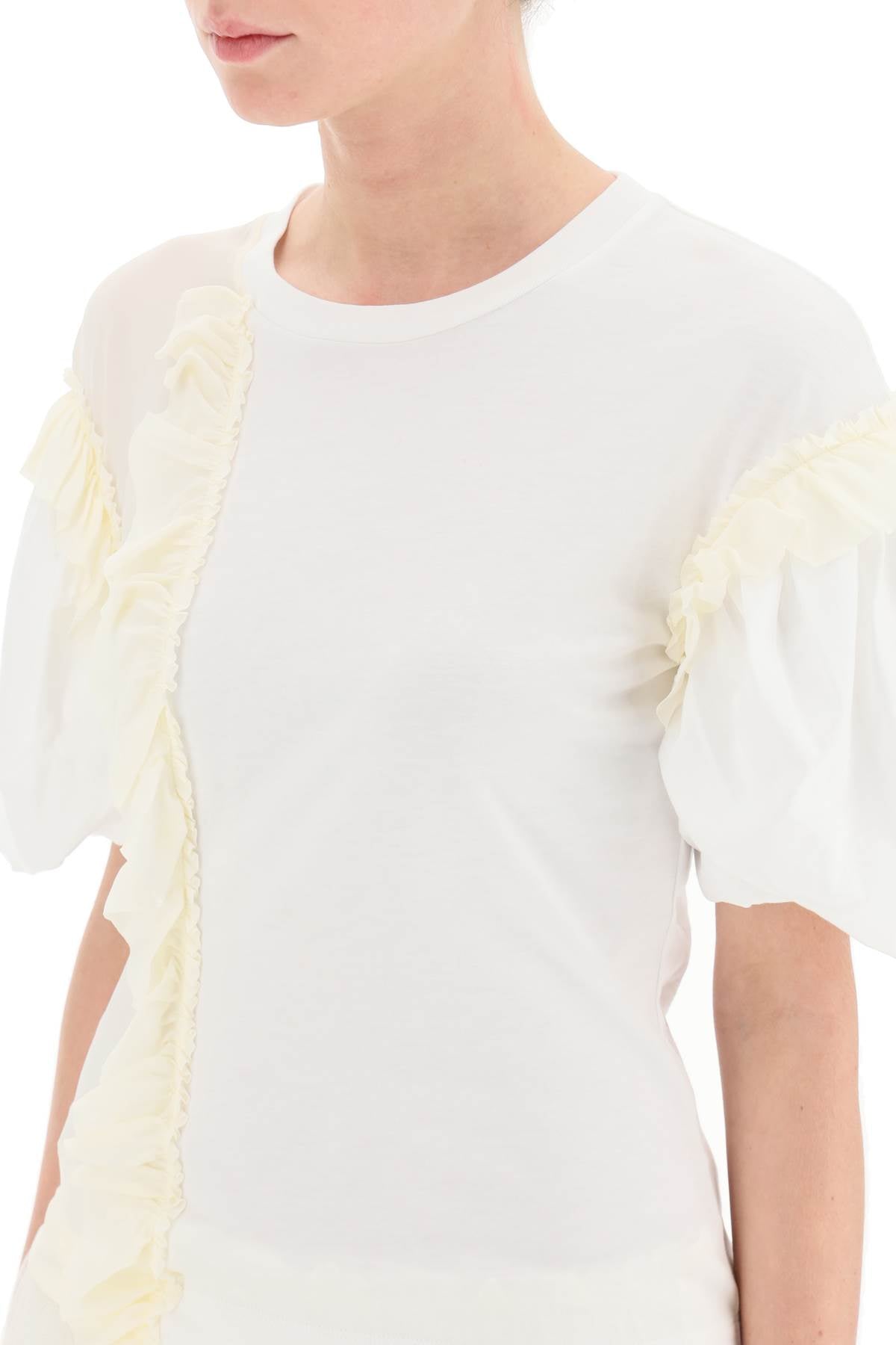 Simone rocha ruffled jersey and organdie t-shirt-Simone Rocha-M-Urbanheer