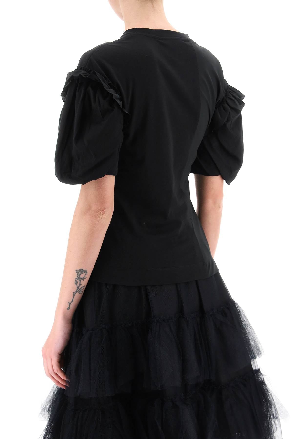Simone rocha ruffled jersey and organdie t-shirt-Simone Rocha-S-Urbanheer