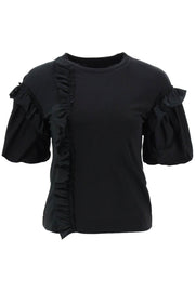 Simone rocha ruffled jersey and organdie t-shirt-Simone Rocha-S-Urbanheer