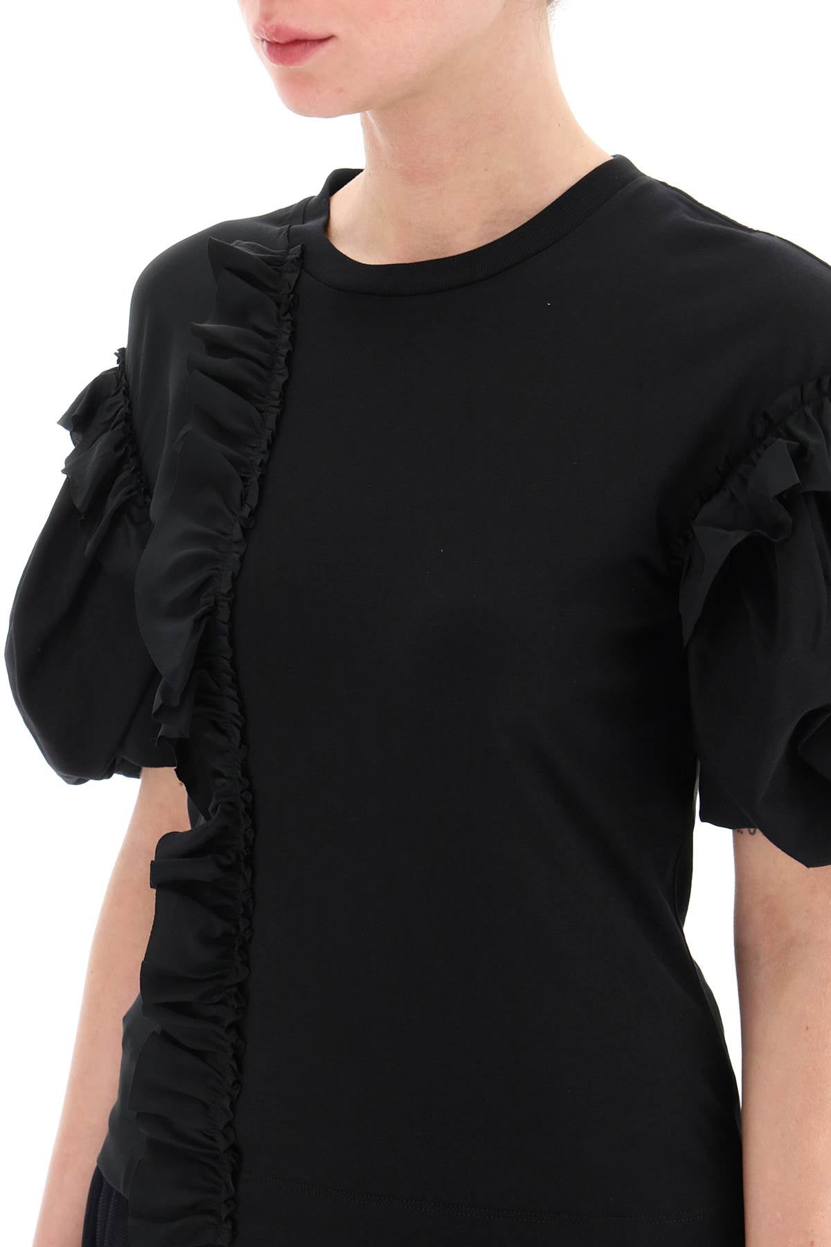 Simone rocha ruffled jersey and organdie t-shirt-Simone Rocha-S-Urbanheer