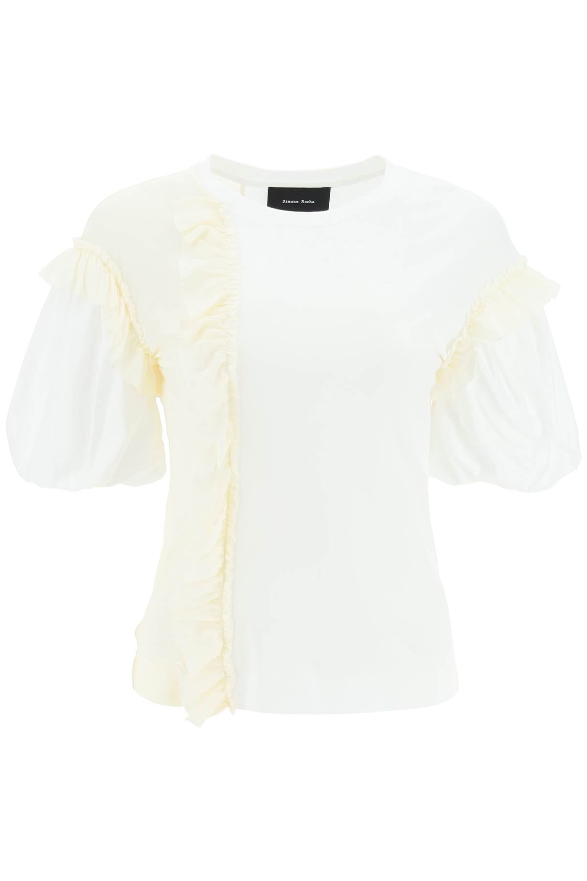 Simone rocha ruffled jersey and organdie t-shirt-Simone Rocha-M-Urbanheer
