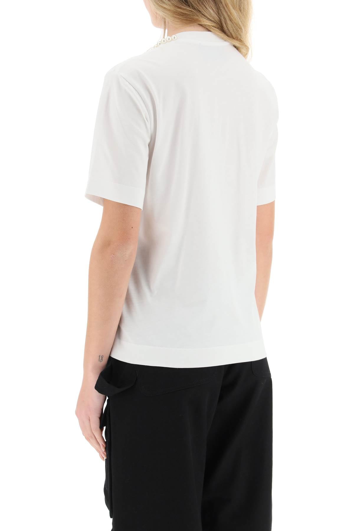 Simone rocha t-shirt with heart-shaped cut-out and pearls-Simone Rocha-M-Urbanheer