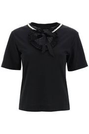 Simone rocha t-shirt with heart-shaped cut-out and pearls-Simone Rocha-M-Urbanheer