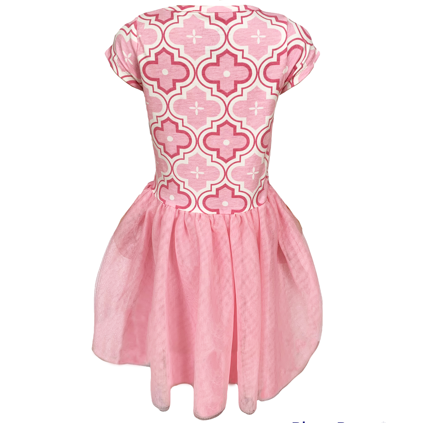 AnnLoren Girls Dress Pink Tulle & Pink Arabesque Easter Party Dress