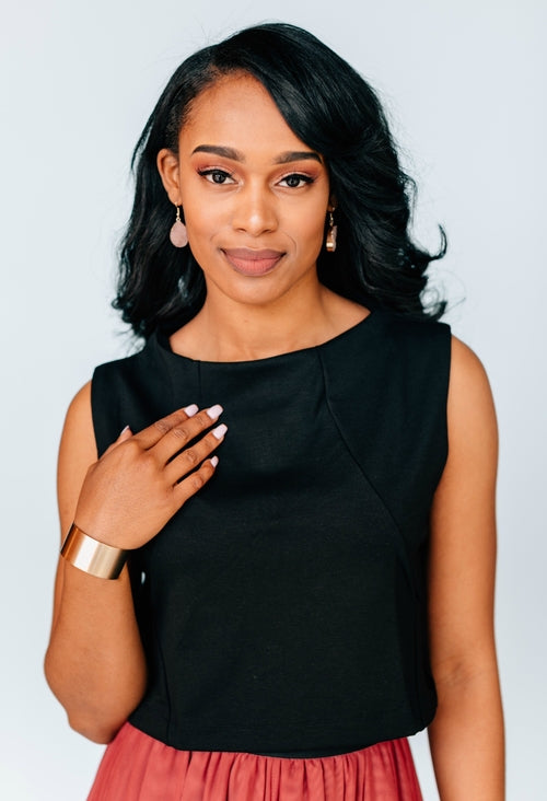 Victoria Crop Top-Salmon Bella-M-Black-Urbanheer