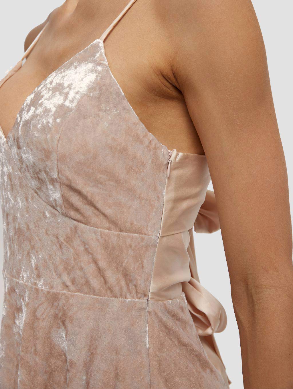 Tied Back Mini Velvet Dress-Lattelier-S-Urbanheer